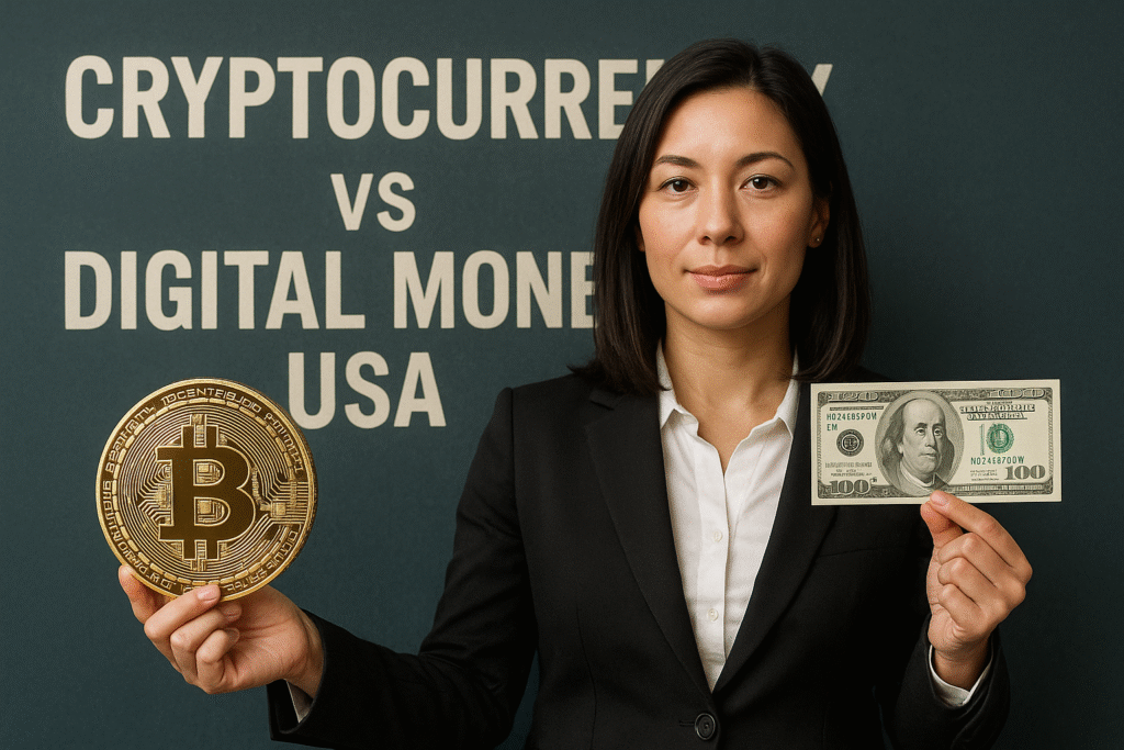 Cryptocurrency vs digital money USA